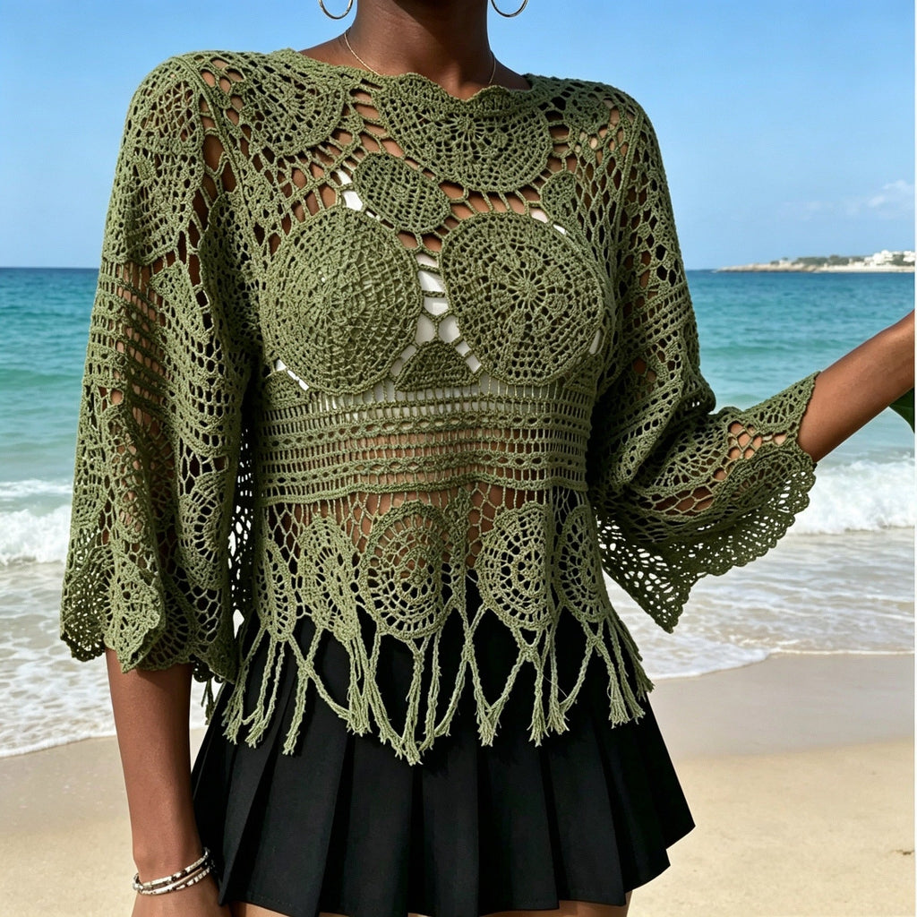 Crochet Openwork Knit Top