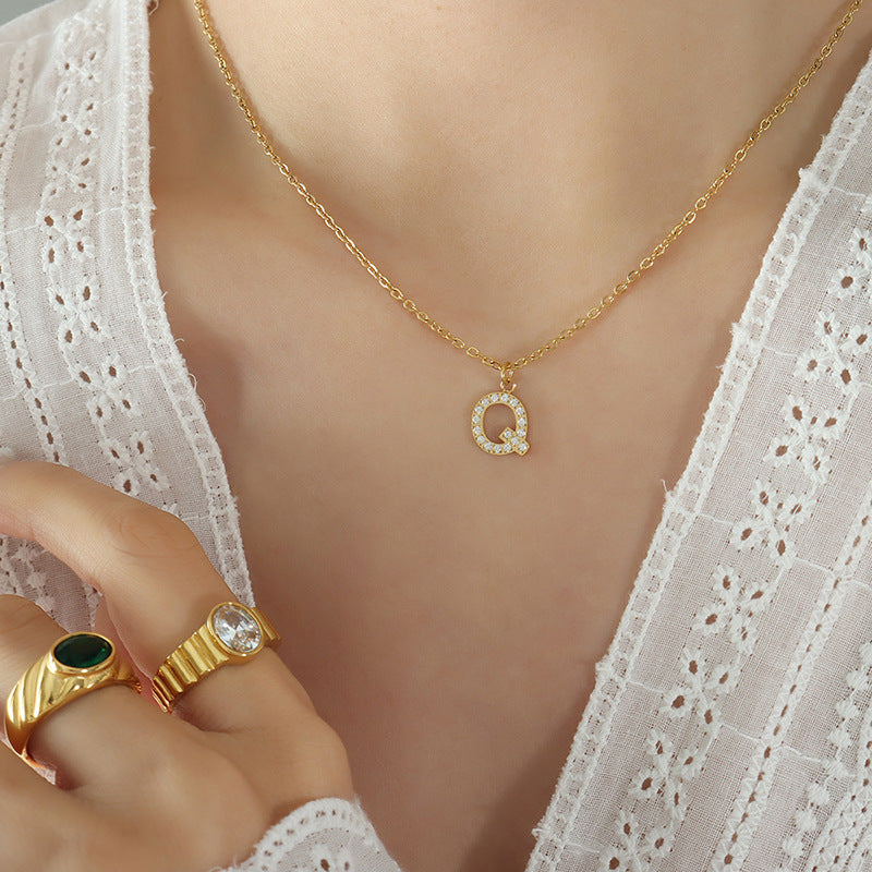 Letters With Diamonds Necklace
