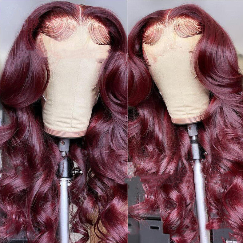 Medium Points Wine Red Long Curly Hair
