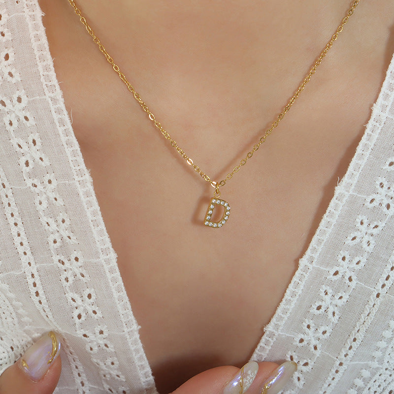 Letters With Diamonds Necklace