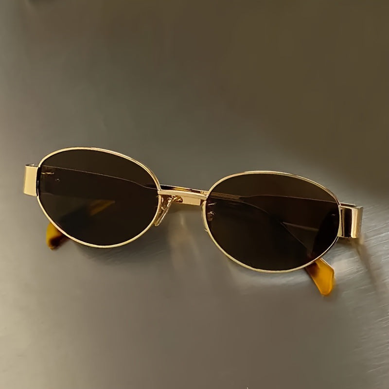 Vintage Oval Metal Sunglasses