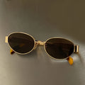 Vintage Oval Metal Sunglasses