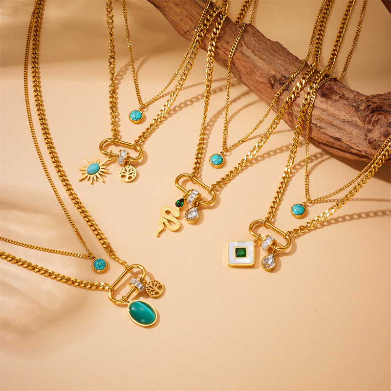 Turquoise Double-layer necklace