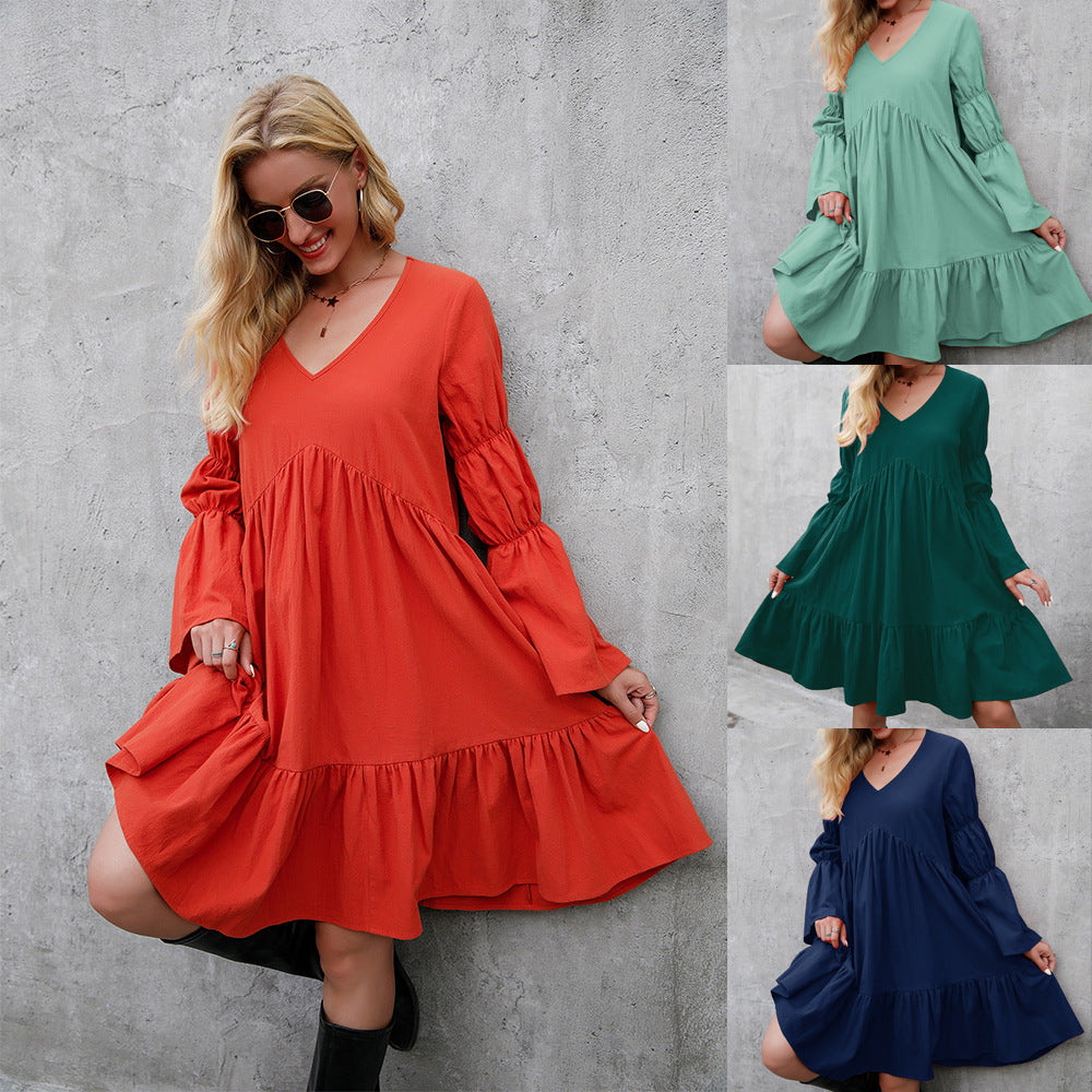 Swing Ruffle Print Sleeveless Dress