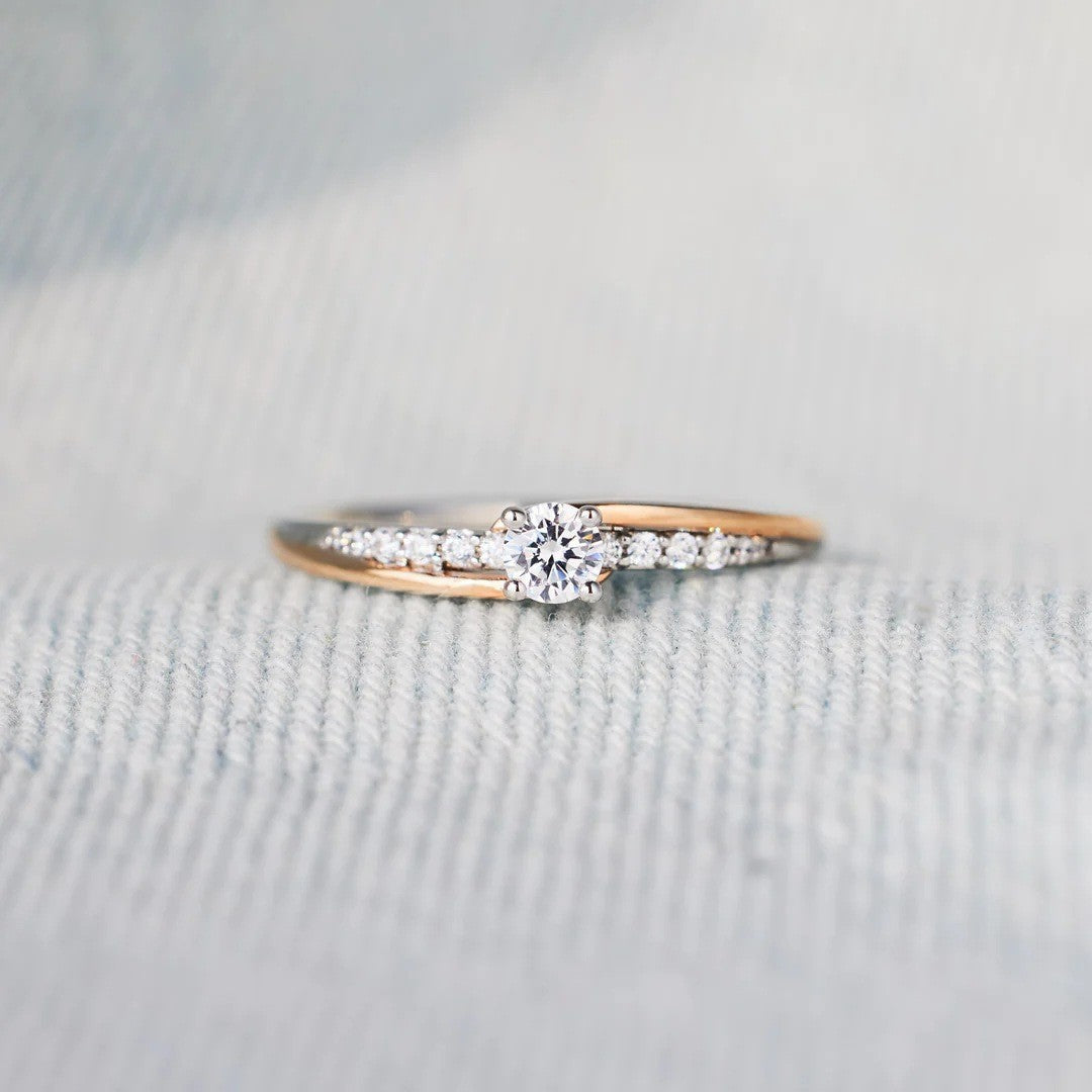 Two Rows Of Diamond Electroplated Ring