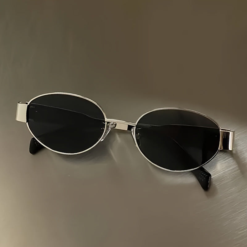 Vintage Oval Metal Sunglasses