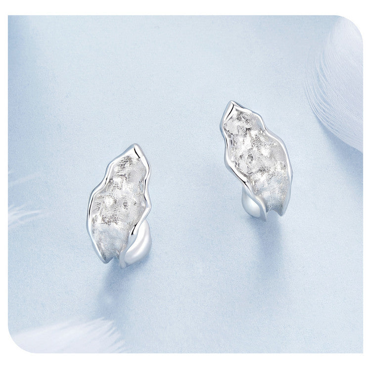 Irregular White Gold Earrings