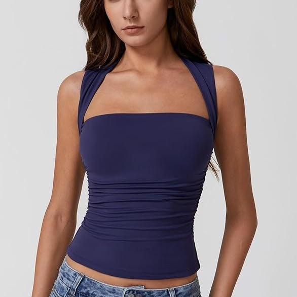 Square-neck Tank Vest Slim Top