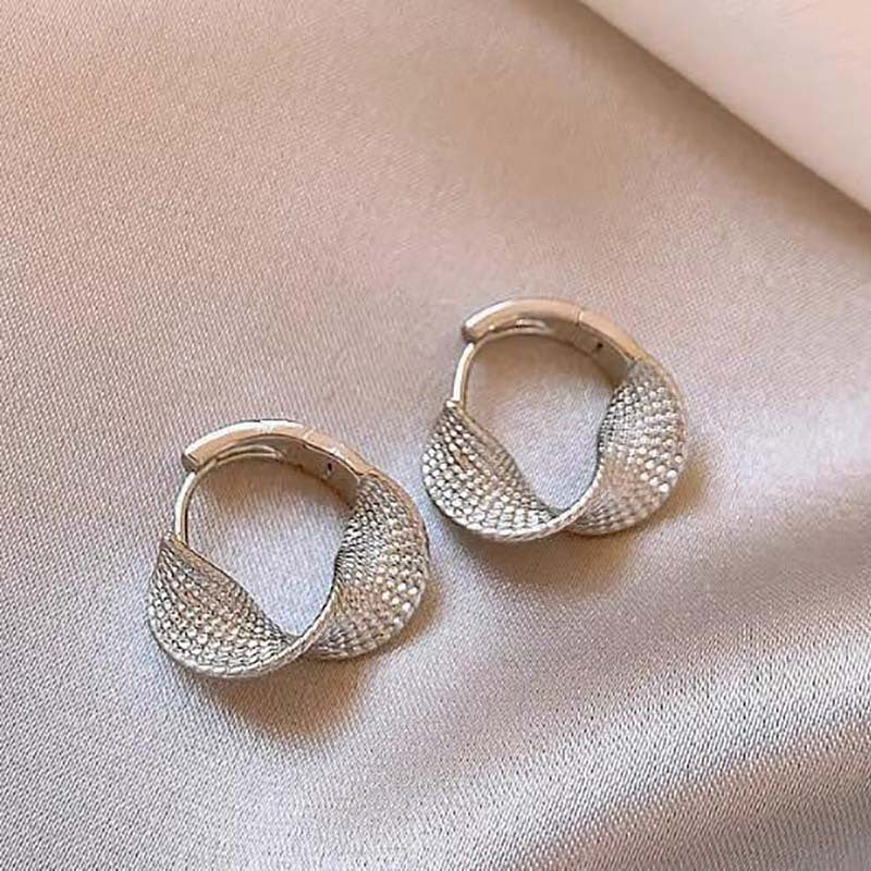 Gold Twisted Pleated Earrings