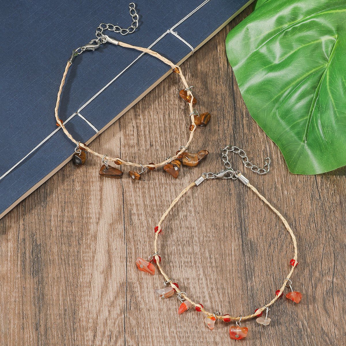 Bohemian Multicolor Pebble Anklet