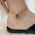 Square Plate Goodluck Letter Anklet