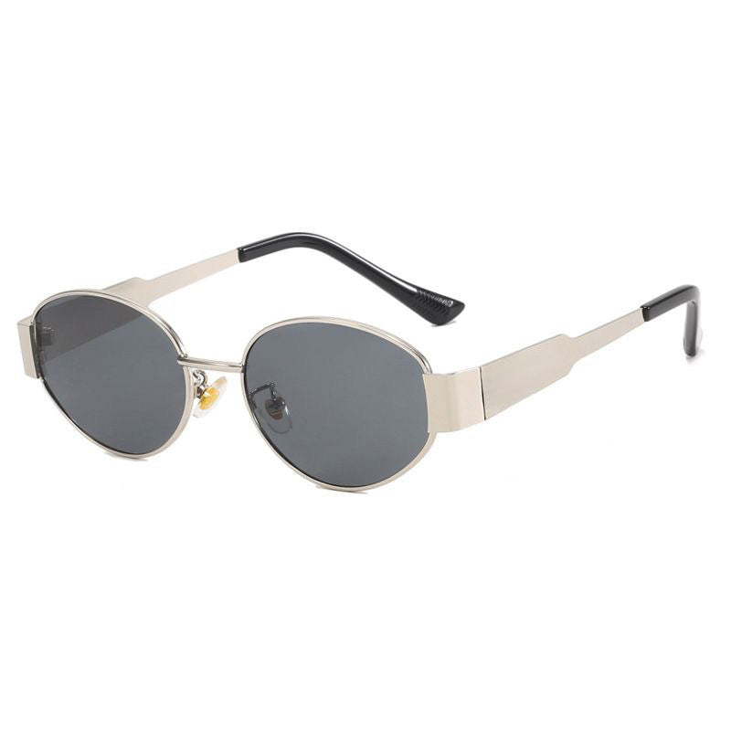 Vintage Oval Metal Sunglasses