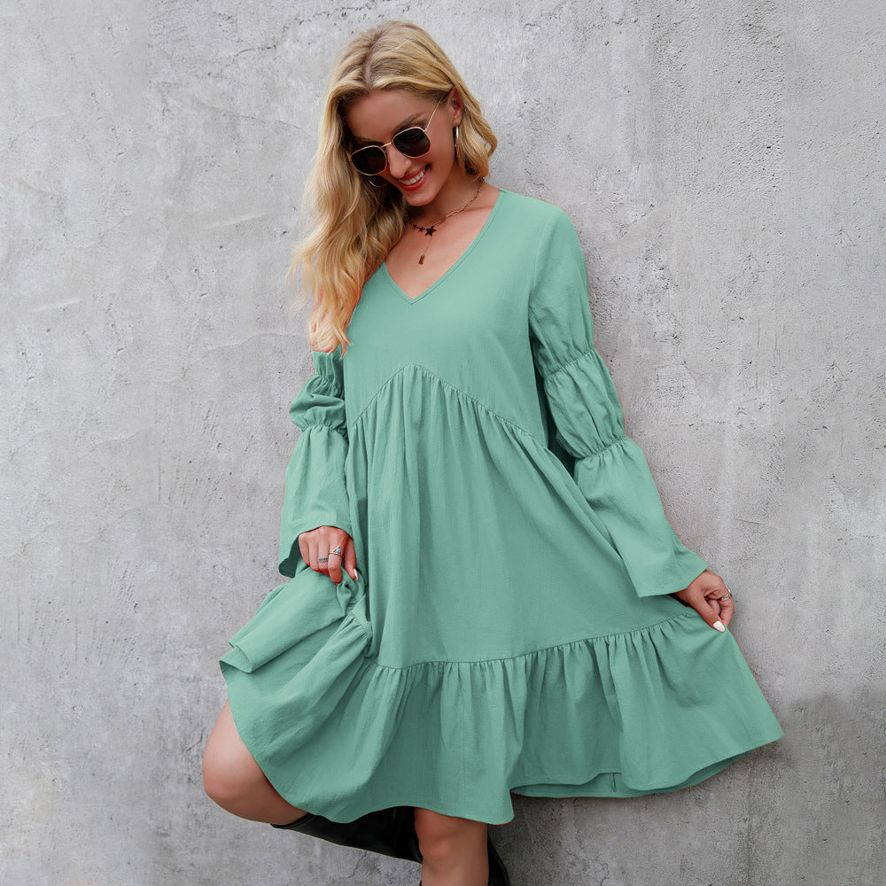 Swing Ruffle Print Sleeveless Dress