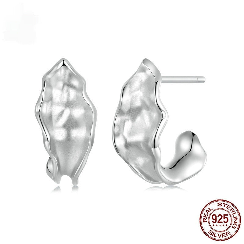 Irregular White Gold Earrings
