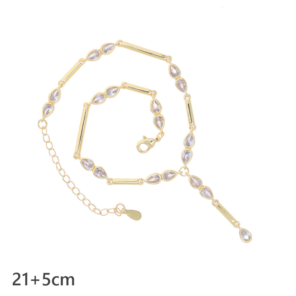 Water-drop Zircon Anklet