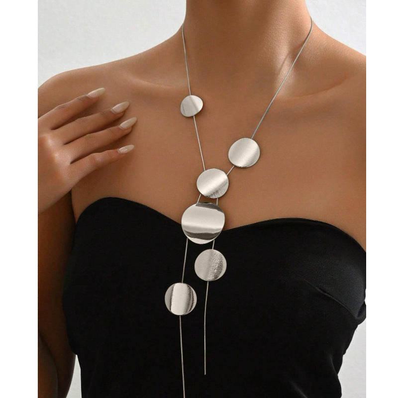 Wafer Hollow Geometry Chain Necklace