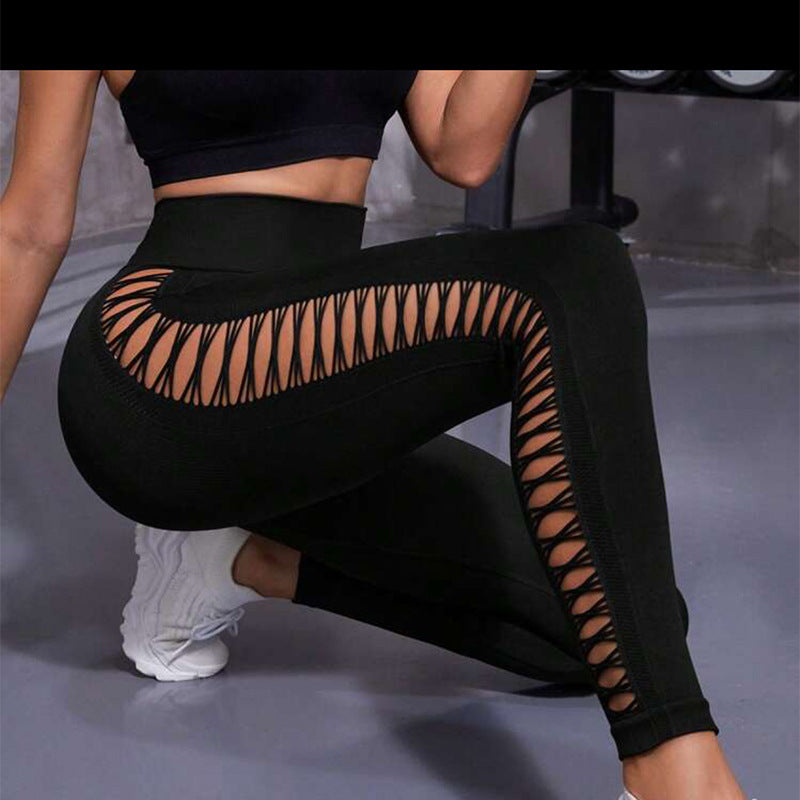 Hollow Tie Dye Printed Yoga Pant
