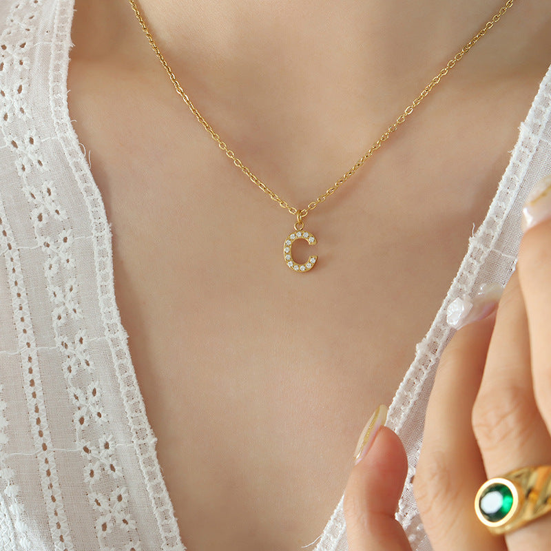 Letters With Diamonds Necklace