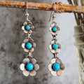 Retro Floral Turquoise Earrings