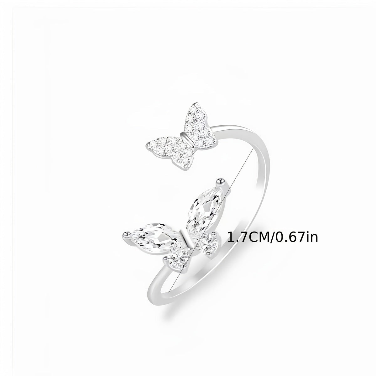 Butterfly Zircon Open Ring