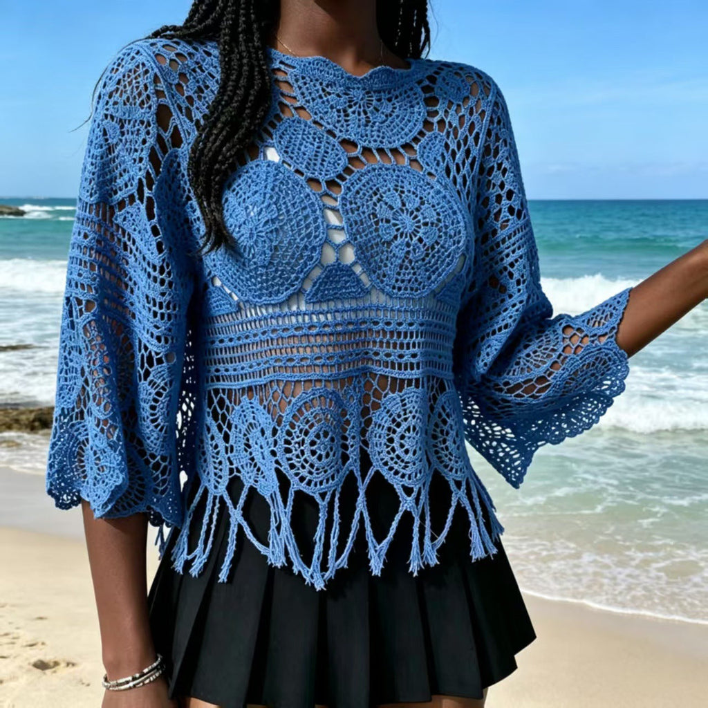 Crochet Openwork Knit Top