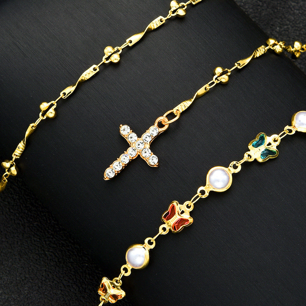 Y-shaped Butterfly Pearl Necklace Set