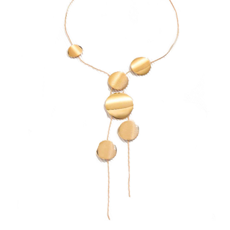 Wafer Hollow Geometry Chain Necklace