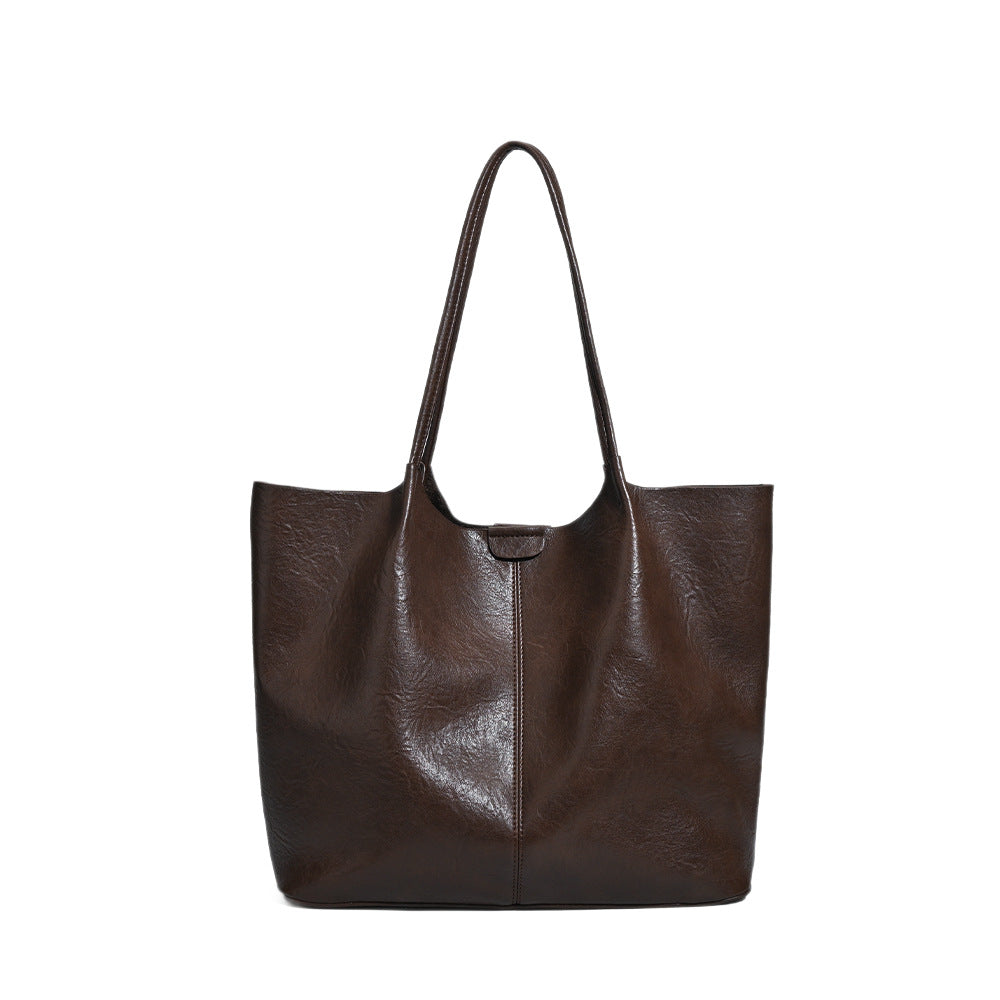 Soft-leather Underarm Shoulder Bag