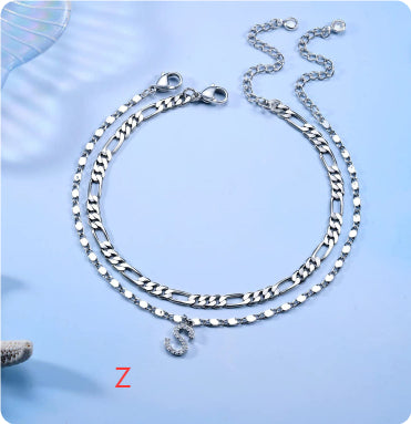 26-letter Double-layered Anklet