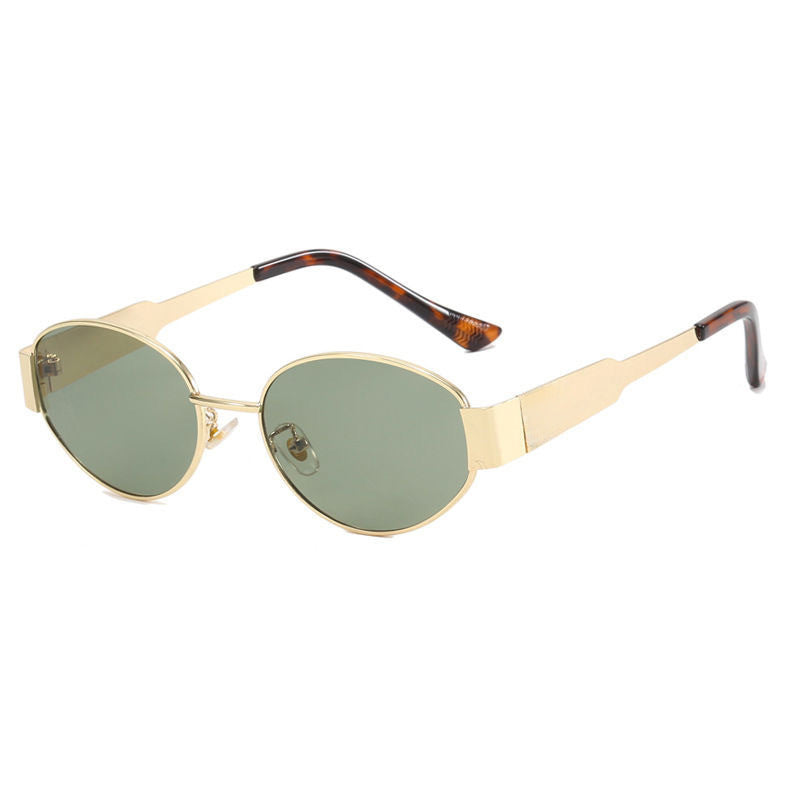 Vintage Oval Metal Sunglasses
