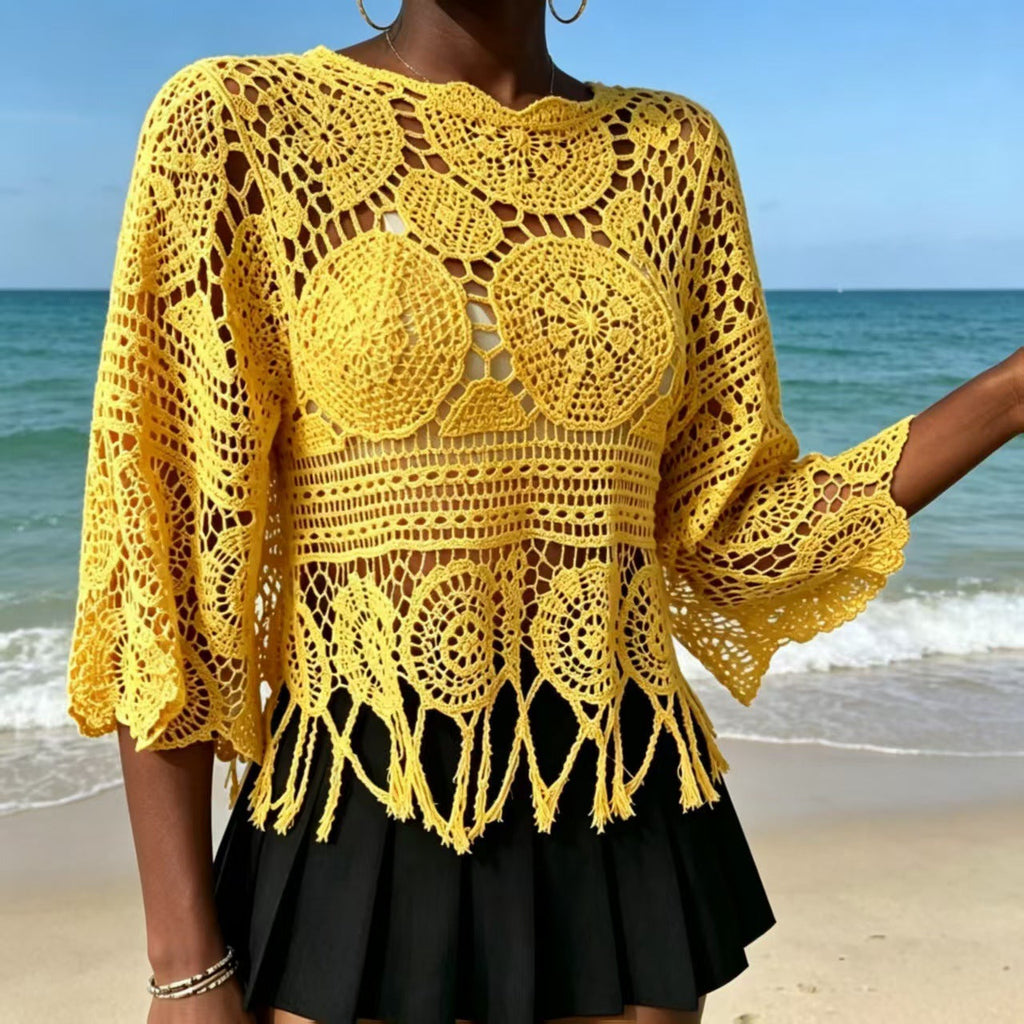 Crochet Openwork Knit Top